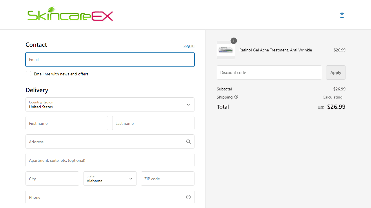 How to apply Skincareex coupon code